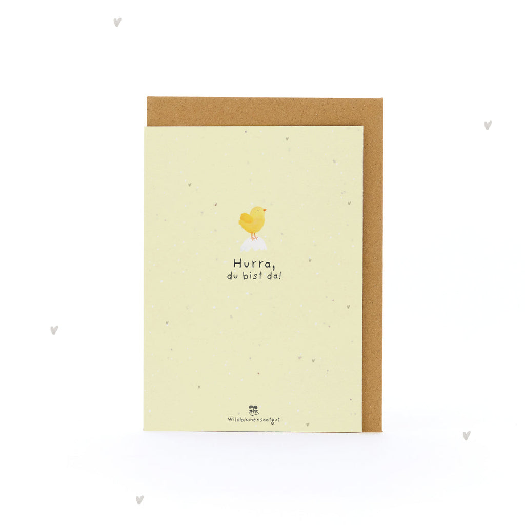 Grußkarte - Hurra, du bist da!