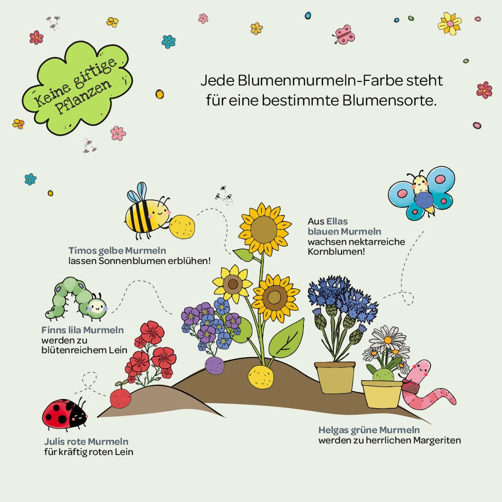 Naturabenteuer – Dose mit 100 Blumenmurmeln