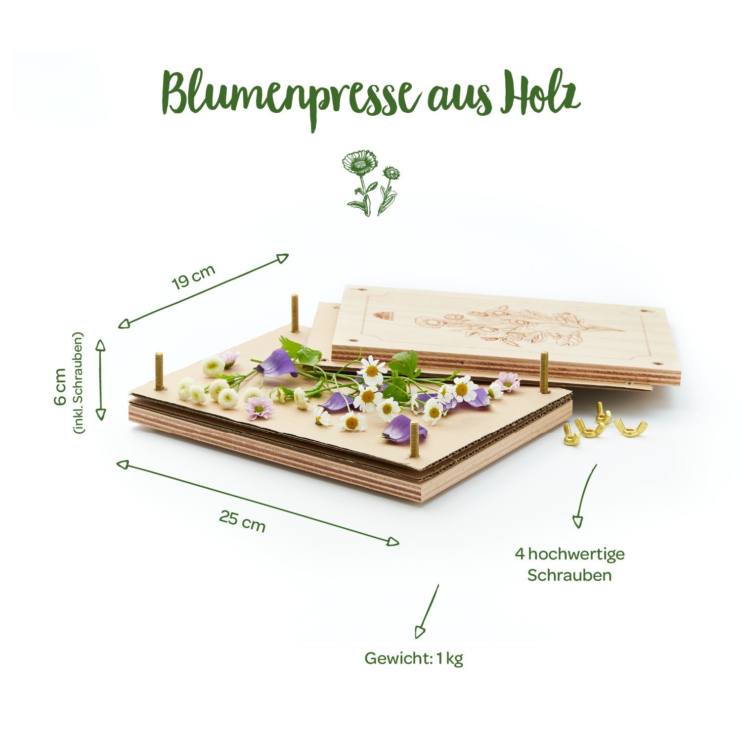 Blumenpresse für Blumen, Blüten & Co.
