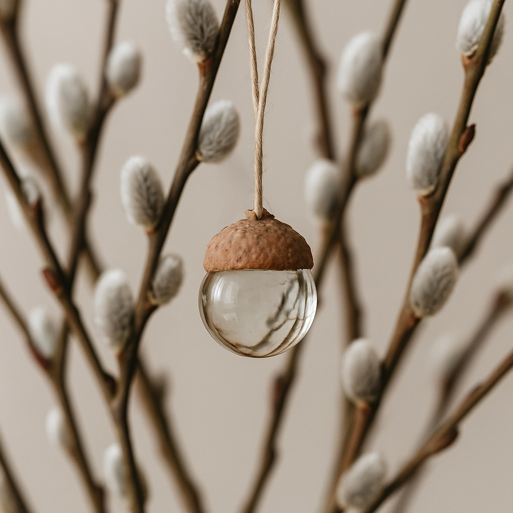 Eichel-Glasanhänger für den Frühlingsstrauch 