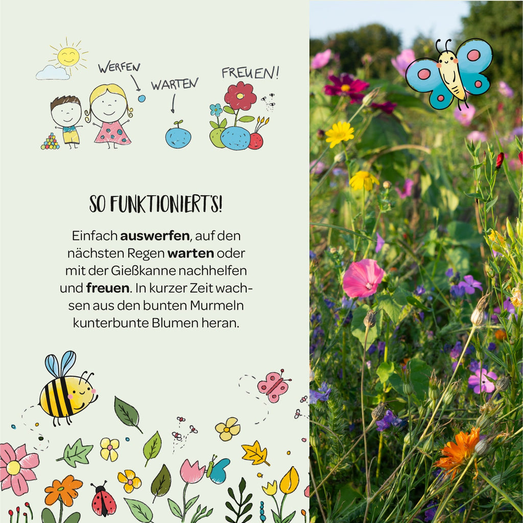 Naturabenteuer – Dose mit 100 Blumenmurmeln